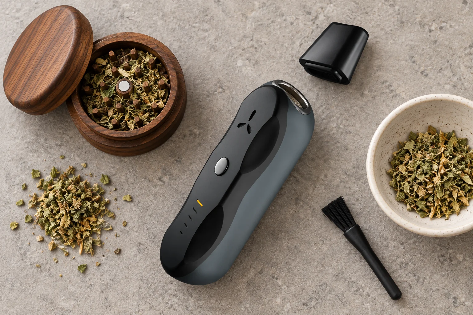 AirVape XS GO aberto com a câmara exposta para preenchimento